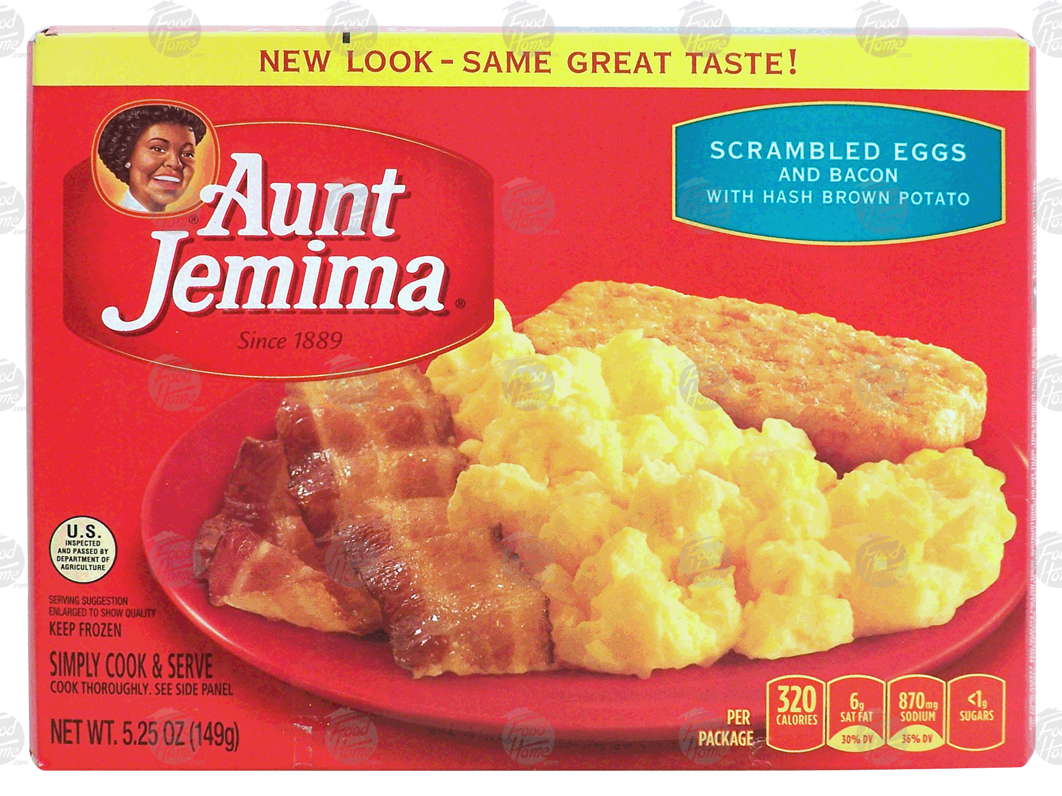 Aunt Jemima&nbsp;Scrambled Eggs & Bacon&nbsp;w/Hash Brown Potatoes Full-Size Picture